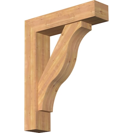 Ekena Millwork Funston Block Smooth Bracket w/ Offset Brace, Western Red Cedar, 7 1/2"W x 32"D x 40"H BKT0806X32X40FST05SWR